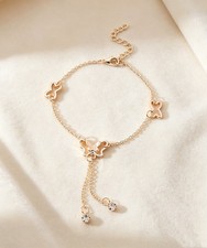 Women Rose Gold Plated Butterfly Anklet Chain...