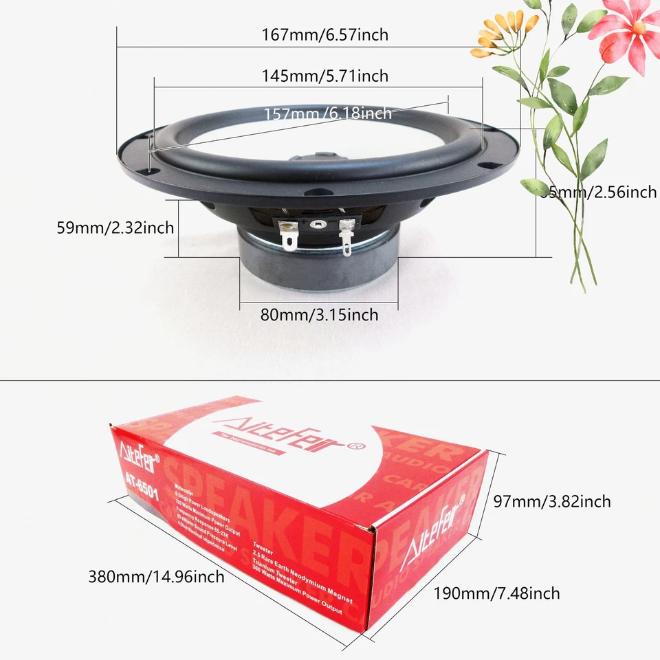 Средний вуфер и твитер 6,5 дюйма 700 Вт - двусторонний фильтр, автомобильная аудиосистема - Изображение 3 из 4