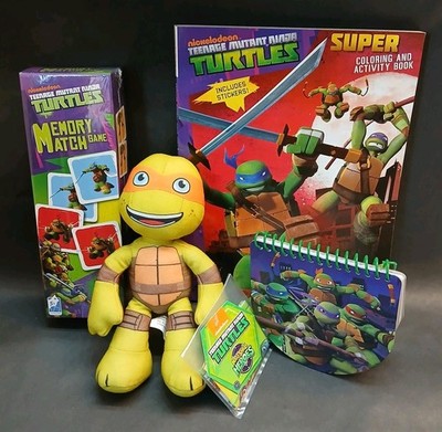 Teenage Mutant Ninja Turtles TMNT Memory Match Game Coloring Book Plush Memo Pad