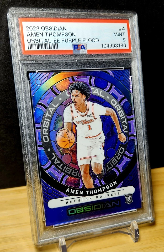 2023 Amen Thompson Obsidian Orbital Electric Etch Purple Flood PSA 9 Rookie RC - Image 3 of 4