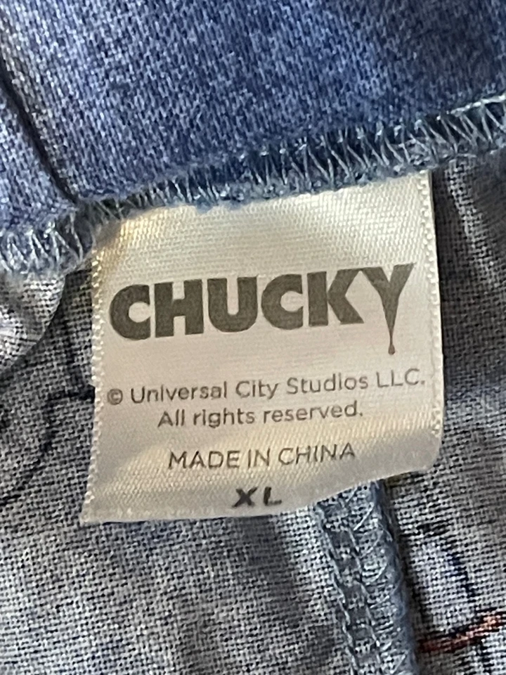 Spirit Halloween Chucky Disfraz Falda Mujer XL 34" Cintura Tirantes Azul Foto 3 de 4