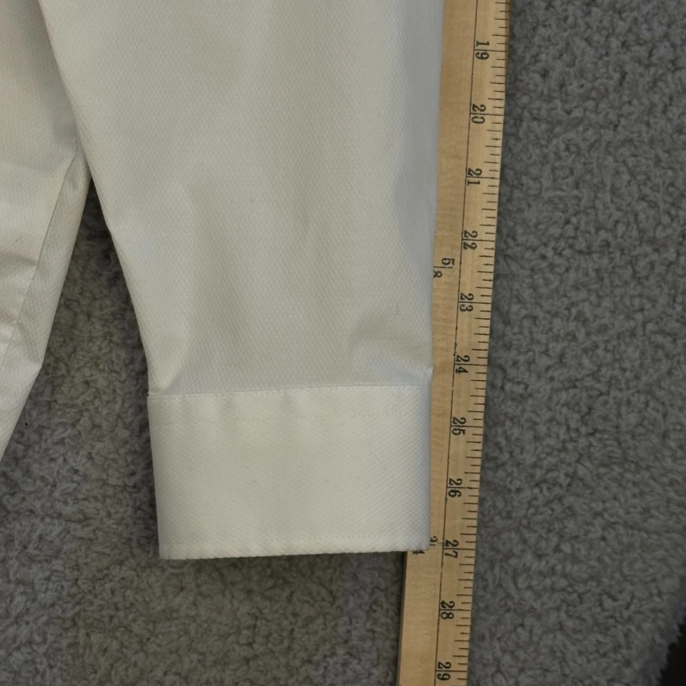 Camisa de vestir Stafford para hombre XLarge 17-17,5 36-37 crema repelente al sudor Foto 3 de 4