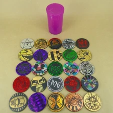 Lot of 25 Authentic POG Kini Slammers The World Pog Federation 1990s with Case