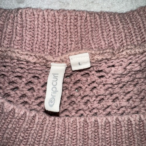 Ripcurl Sweater Wrap Women’s Large Pink Blush Crotchet Open Knit Beach - Picture 2 of 7