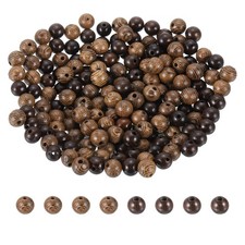 200 pezzi perline rotonde in legno, foro 1,7 mm diametro 6 mm cachi marrone e nero