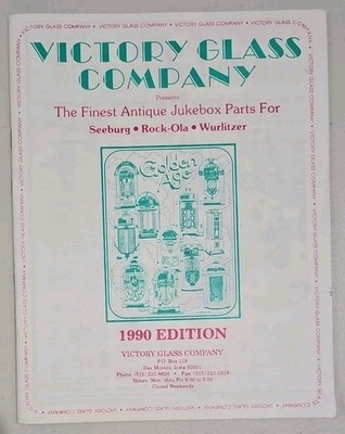 1990 Victory Glass Co Antique Jukebox Parts Catalog Seeburg