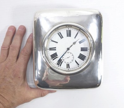 Antique 1899 English Goliath Pocket Watch Clock Sterling Silver Case W. Comyns