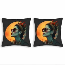 Set of 2 Decorative Throw Pillow Covers 18x18in - Stylish Blue