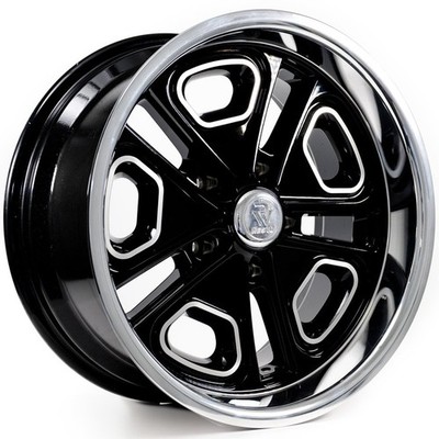 22x10.5 Resto R102 Del Ray Gloss Black Milled Diamond Cut Lip Wheel 5x4.75 (1mm)