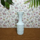 Vintage Small 6" Bud Vase Daisy and Button Pale Blue Milk Glass