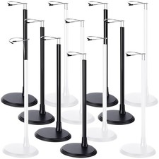 Yaocom 12 Pcs Adjustable Doll Stand Display Holder for 14 to black and white