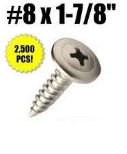 INTERCORP 92MZ #8 x 1-7/8" Sharp Point Modified Truss Head K-Lath Screw (2,500)