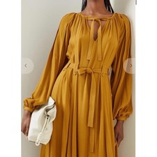 ✨ Ulla Johnson Arcelia Belted Chiffon Midi Dress Size 4 ✨