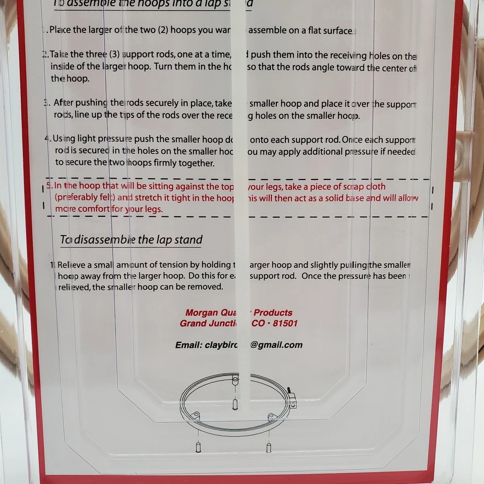 Morgan Lap Stand Hand Embroidery Hoop 7in & 9in Combo Plastic No Slip Elevation - Image 4 of 4