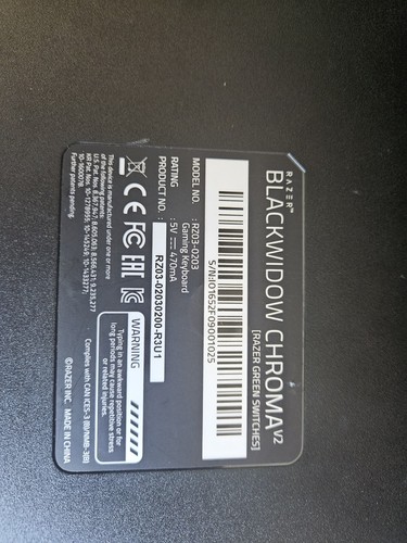 Razer Black Widow Chroma V2 Wired Gaming Keyboard - Picture 2 of 3