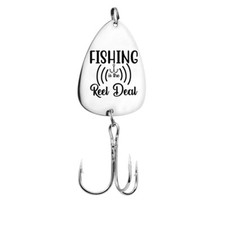 Best Gift for Anglers, Fisherman. Engraved Fishing Hooks Lure. Fishing Reel Deal