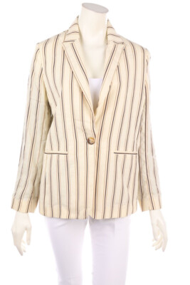 MKT studio Blazer Streifen Oversize Leinen F 40 = D 38 créme NEU