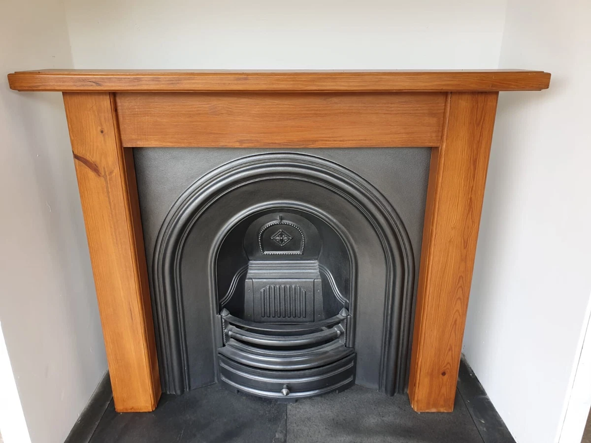 4 Cast Iron Fireplace Surround Fire Old Arch Insert Antique Victorian Style  | eBay