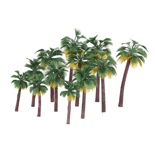 16PC Plastic Palm Tree Model Tropical Scenery DIY Handmade Material - Picture 3 of 12