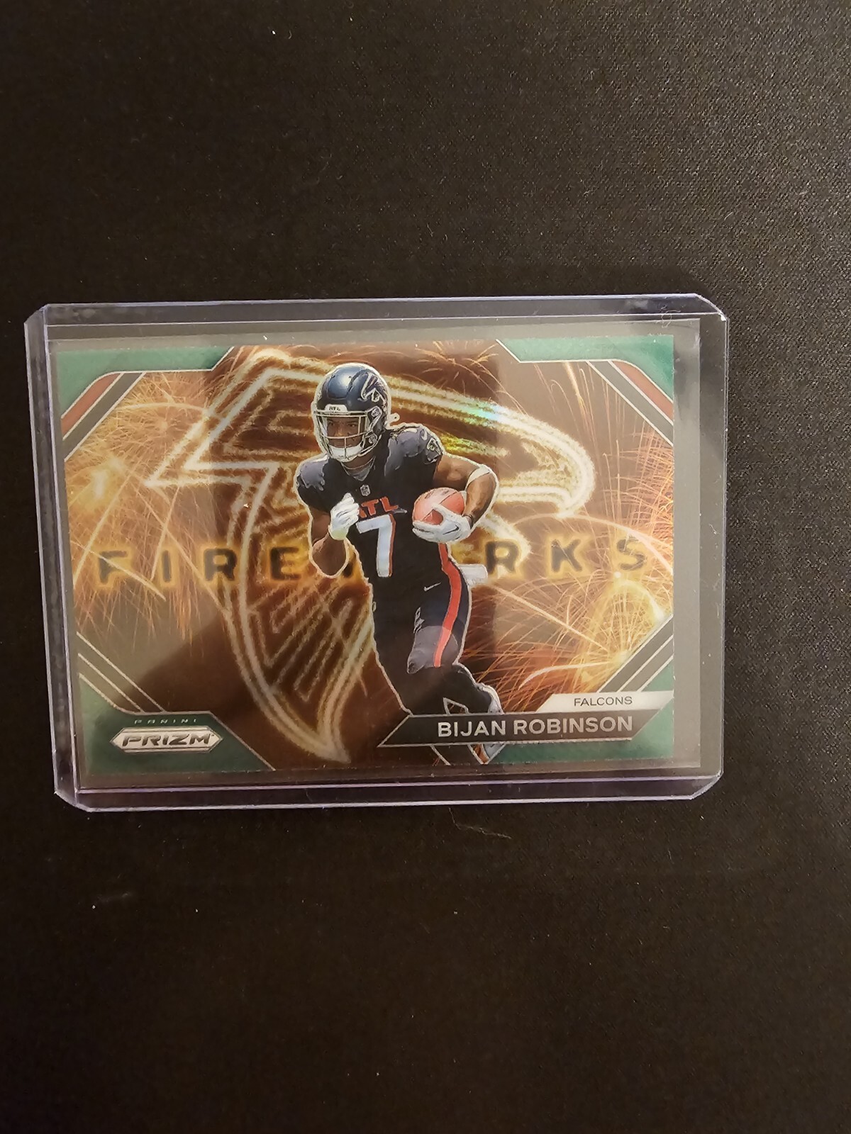 2023 Prizm Bijan Robinson Fireworks Green Ice Prizm Rookie RC #F-24 Falcons