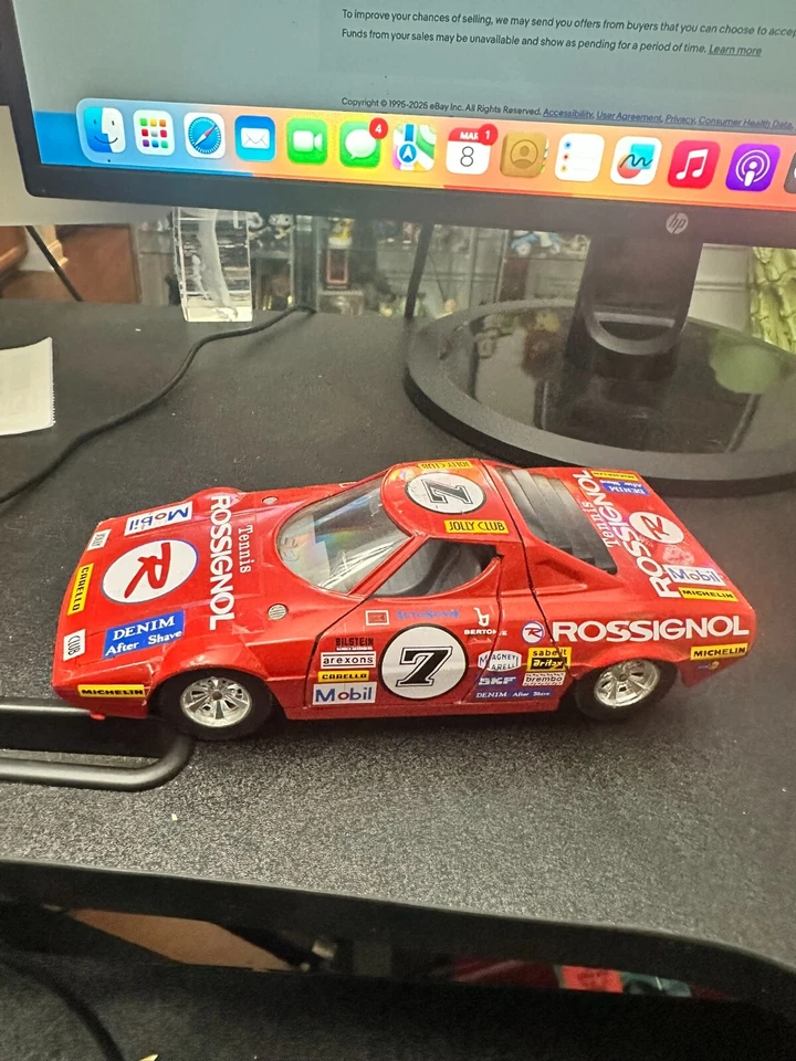 Lancia Stratos  1:24 scale model toy car - Burago Italy 1980s Vintage Rossignol - Image 4 of 4