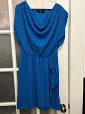 Nine West Bright Blue Ruffle Trim Fit And Flare Dress Size 4