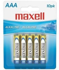 Maxell 723810 LR03 10BP AAA 1.5V Alkaline Batteries Long Lasting 10 Pack Used V