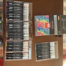Arteza Real Brush Pens 47 Colors for Watercolor Painting with Flexible Nylon