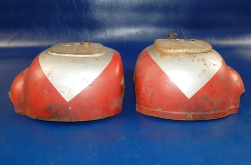 1960's MORINI CORSARO PIRATE RH LH TOOL BOX FRAME SIDE COVER RED SILVER VINTAGE - Picture 6 of 8