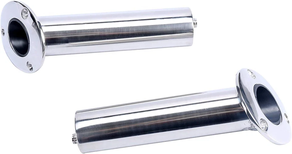 4 Pack 15 Degree Stainless Steel Flush Mount Boat Fishing Rod Holders with Drain - Image 4 of 4