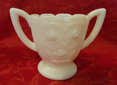 Vintage Small Imperial Glass Open Sugar Bowl with Roses Pattern