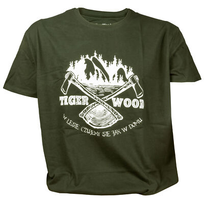 TigerWood Herren T-Shirt Two Axes, grün, Größe S