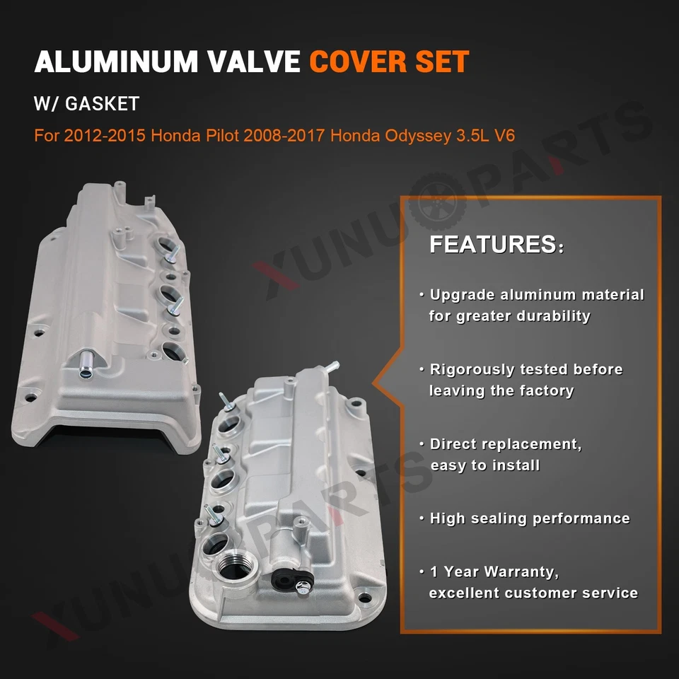 Juego de cubiertas de válvula delantera y trasera para Honda Accord 2008 2009 2010 2011 2012 3,5 L SOHC Foto 2 de 4