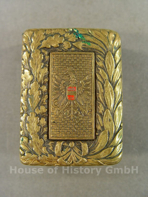 98126 Austria, field binding or buckle, brass gilded with coat of arms