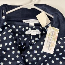 Carole Hochman Ladies' Fleece Notch Collar PJ Set Blue Dots X-Small