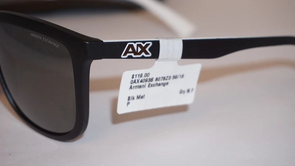 Armani Exchange Sunglasses New Black Grey Mirror AX4093S 8078Z3 56 18 145 - Image 3 of 4