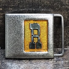 Vintage Lee Jeans R Letter Initial Belt Buckle Smaller size Lee NY USA