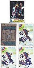 1978 Topps #136 Lucien Deblois New York Rangers Autographed Signed Hockey Card