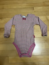 Vintage Oshkosh Baby Bgosh Ribbed Stripped Long Sleeve Bodysuit 18 Months-FLAW