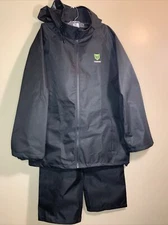 TideWe Rain Suit, Waterproof Breathable Lightweight Rainwear Black Size Medium