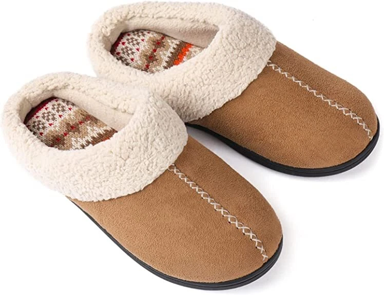 Fleece memory foam slippers sales