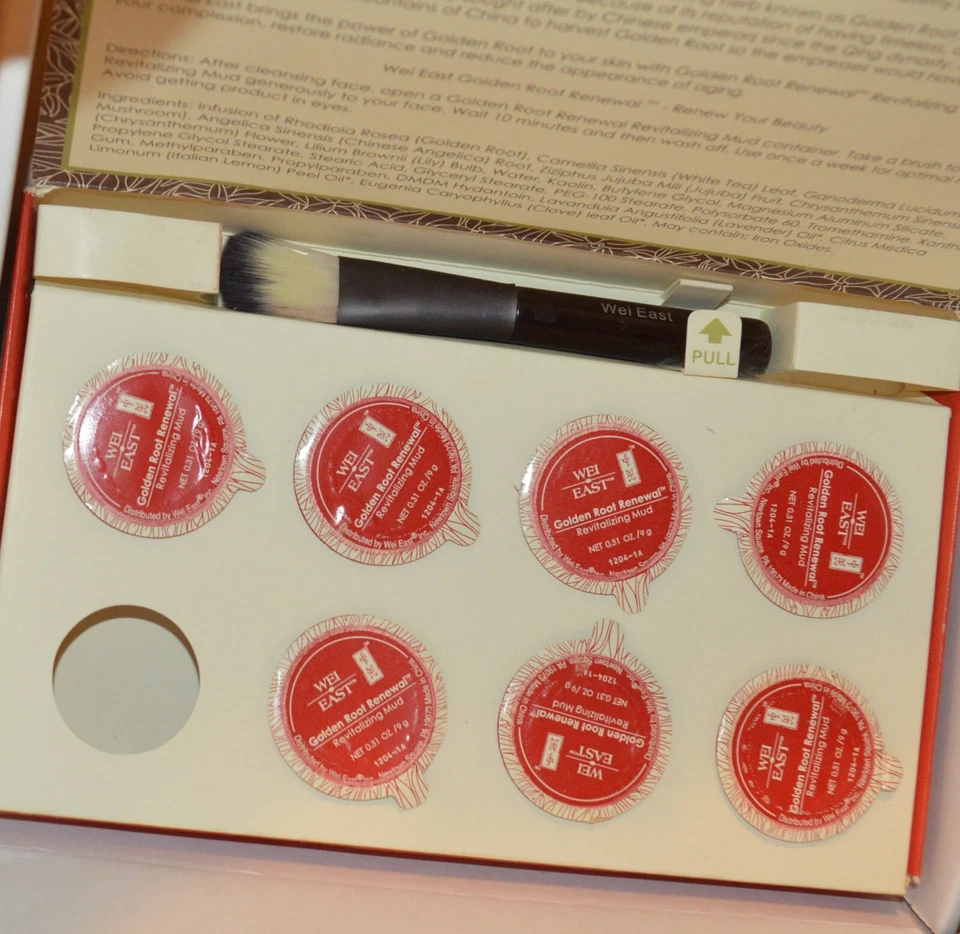 Barro de renovación de raíz dorada WEI EAST con cepillo ~ solo 7 cápsulas Foto 2 de 4