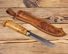 Custom Inscribed J Marttiini Lynx 121 Fixed Blade Knife Finland Forestry Va Tech