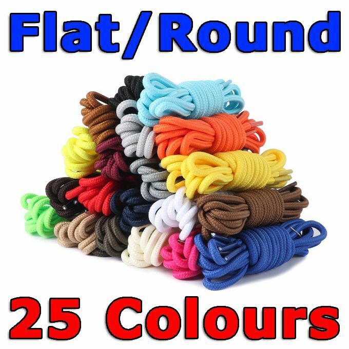 Colorful Shoe Laces Bootlace Shoelaces Sneakers Runners Coloured Flat & Round
