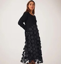 Malissa J Circle Mesh Detail Long Sleeve Dress. Black. Size S-M BNWOT. RRP £59