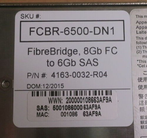 Atto FibreBridge 6500N FCBR-6500-DN1 8 Go FC à 6 Go SAS 4163-0032-R04/R03 - Photo 4/7