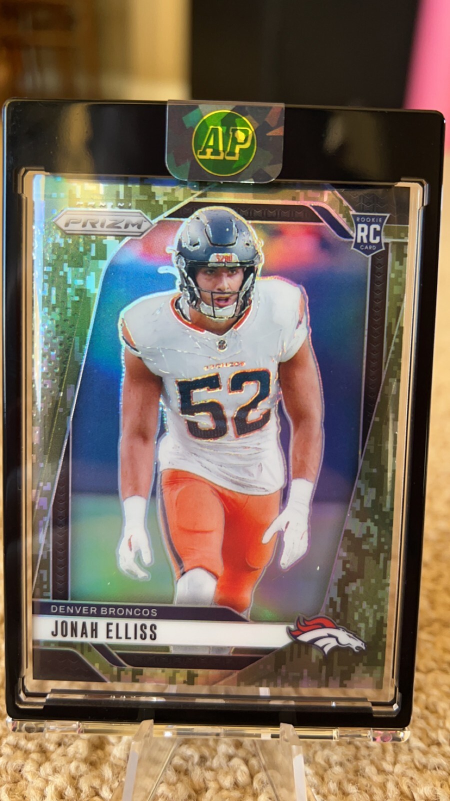 2024 Panini Prizm Jonah Elliss Forest Camo # 11/15 Rookie #356 Broncos