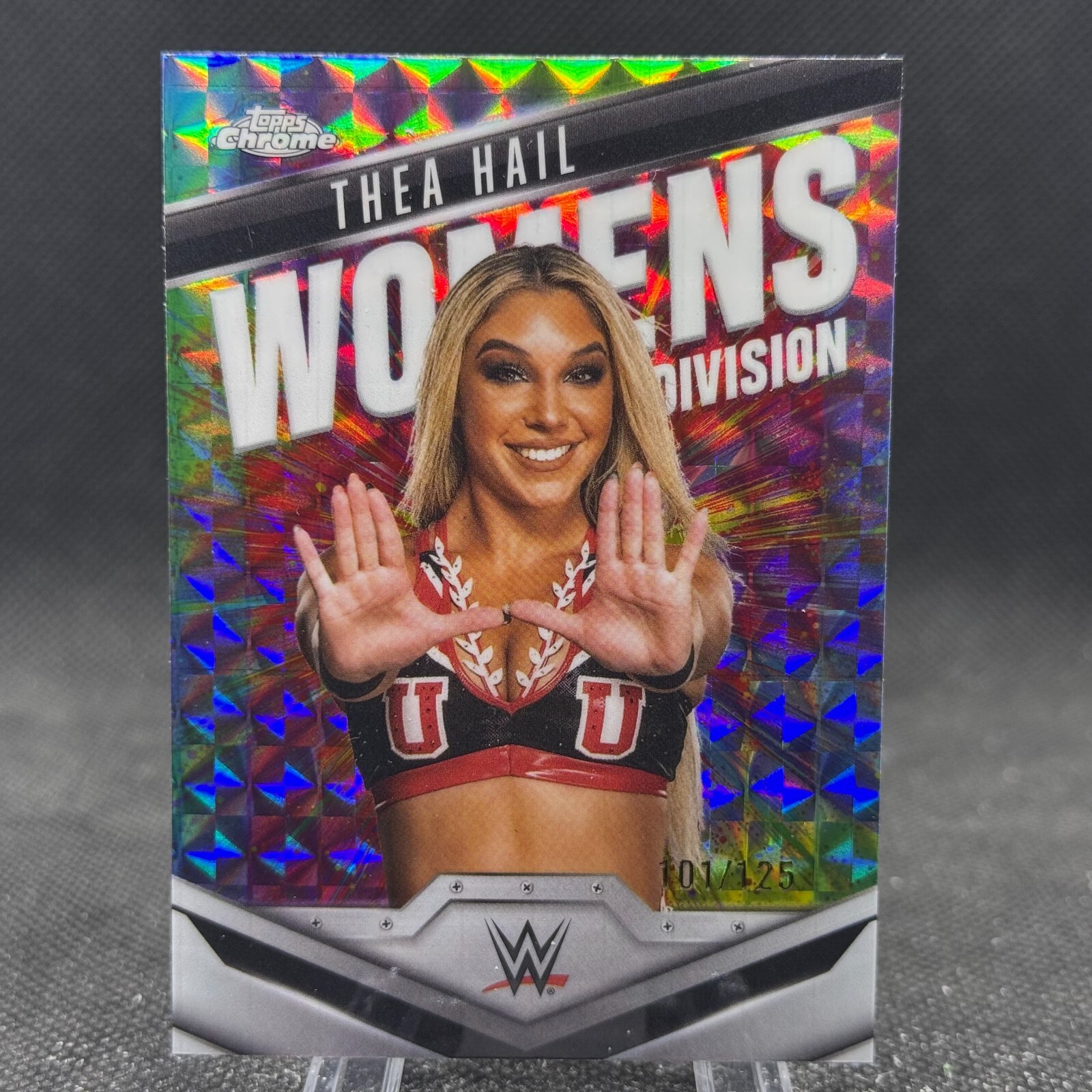 Thea Hail 2025 Topps Chrome WWE Women's Division Aqua Geometric /125 #WD-THE