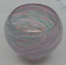 VINTAGE BSG BLACK SHEEP SCANDINAVIAN ART GLASS BOWL, SWIRL DESIGN, BORNHOLM, DEN