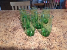 Vintage Green Glasses Total 6